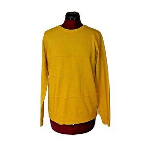 Stitches & Stripes Women’s Yellow Sweater Size Small Raised Stripe Knit